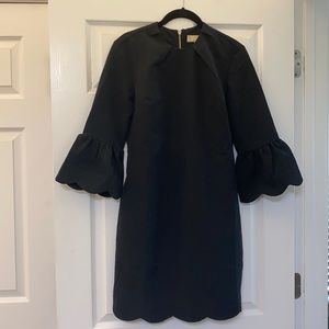 Lauren James Black scalloped 3 quarter sleeve dress XS